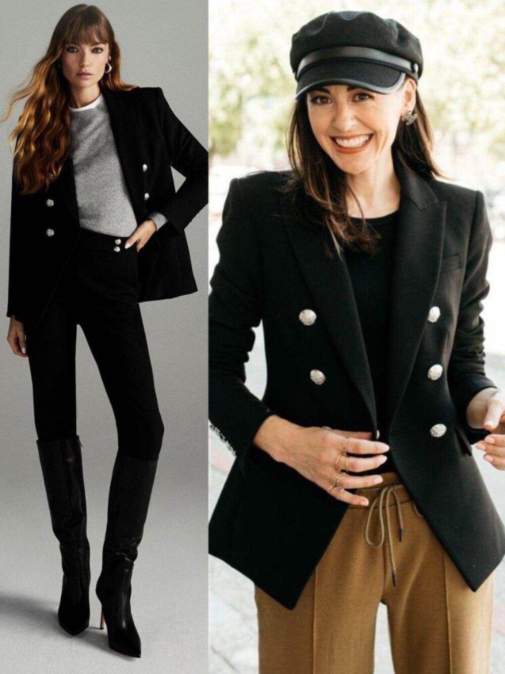 Veronica Beard Miller Blazer Black Silver Double Breasted Dickey Jacket Size 10 - Picture 13 of 13